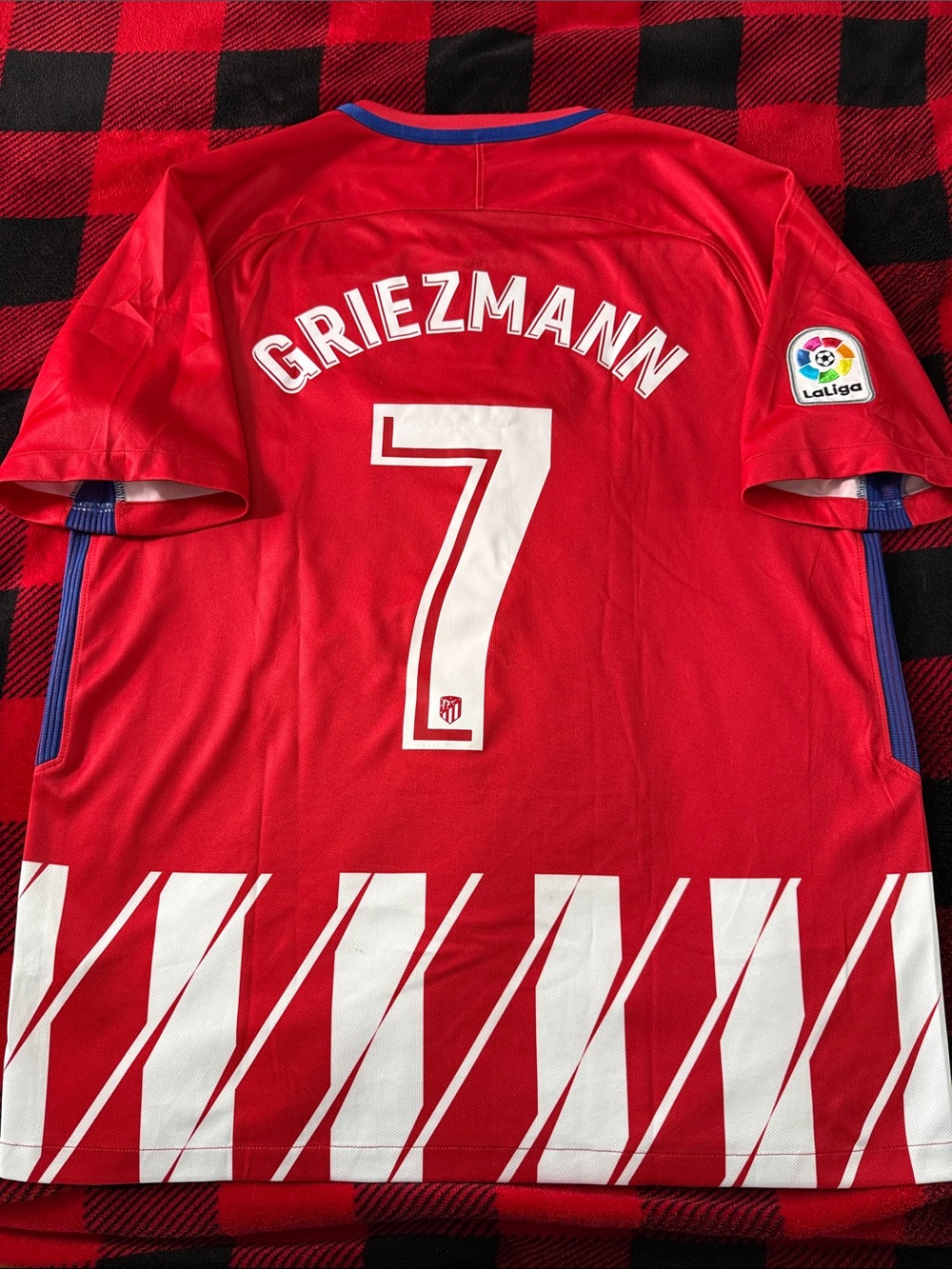 Atletico Madrid #7 Antoine Griezmann 2017-18 Nike La Liga Home Jersey
